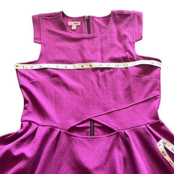 Bongo Juniors Size M Magenta Fit n Flare Dress Cutout NWT Exposed Zipper Y2K - Picture 7 of 11